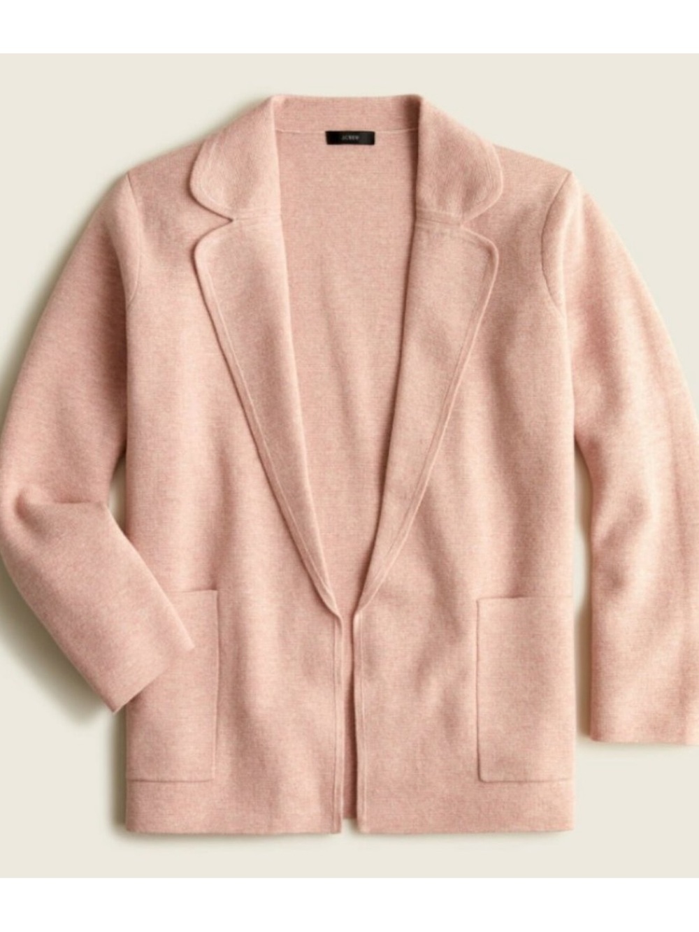 J. CREW Eloise Sweater Blazer Size XL Knit Cardigan Heather Blush Pink